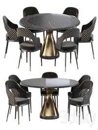 Stainless Steel Chair and Dolly Tonin Casa table