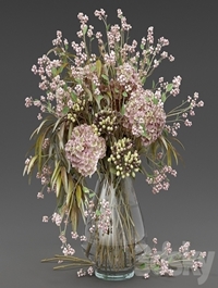 Bouquet of snowberry and hydrangea