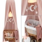 Childhome Rattan Cradle with Linen Canopy