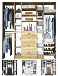 Open wardrobe with filling