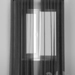 IKEA AINA – dark gray transparent curtains from flax