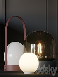 Carrie, Stone and Mini Glo-Ball T Table Lamps
