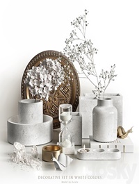 Decorative set in white colors