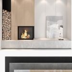 Decorative wall with fireplace set 01