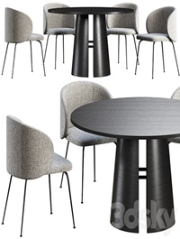 Dining table Teulat Cep + chair La Forma Minna