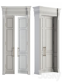 White Wooden Classic Door Set 27