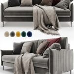 Straight sofa Swout Velvet Beige / Mustard / Gray Barhat Blue / Emerland from Divanru