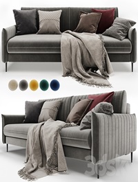 Straight sofa Swout Velvet Beige / Mustard / Gray Barhat Blue / Emerland from Divanru