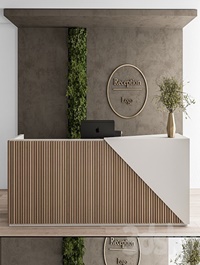 Reception Desk and Wall Decoration - Set 08