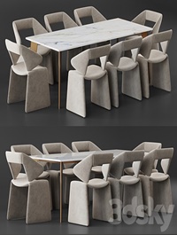 Artifort Suit chair Harper Brass table