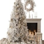 Christmas Decoration 26 – Christmas Gold and White Tree with Gift