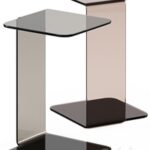 Glass Side Table Shell by Sovet italia / Glass side table