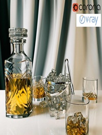 Whiskey set with backet for ice