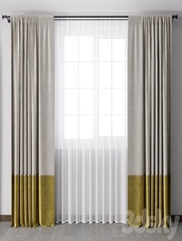 yellow Curtains with metal curtain rod 07