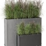 Outdoor Plants Bush in rusty Concrete Pot – Set 565