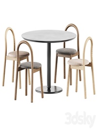 Balance Table by Calligaris and Bobby Upholstered Chair by DesignByThem