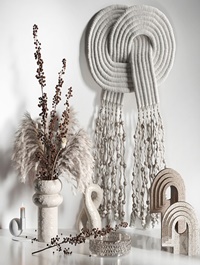 Decorative set 05 with Macrame and berry branch