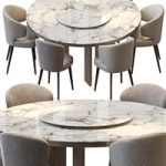 MORGAN MARBLE TABLE AND ASTON DINING CHAIR