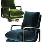 Rare Milo Baughman Brass Base Swivel Lounge Chairs Pair