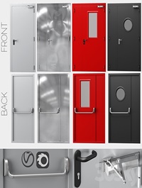 Metal fire doors, 4 colors