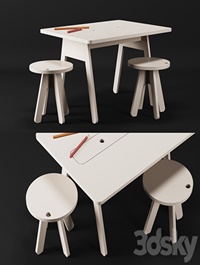 Kutikai Peekaboo Desk and Chairs