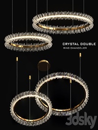 Crystal double ring chandelier