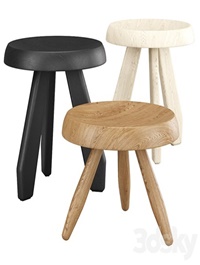 Tabouret Meribel by CASSINA / Round wooden stools
