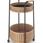 LUBBAN Little table on wheels with a box, rattan, anthracite from Ikea | LUBBAN Serving cart with storage, rattan, anthracite by Ikea