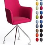 Office chair City by Quadrifoglio, fabric on metal legs with casters