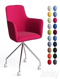 Office chair City by Quadrifoglio, fabric on metal legs with casters