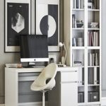 IKEA MALM workplace with LOBERGET chair and BILLY OXBERG bookcase