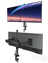 2x Dell UltraSharp U2718Q 27' VESA table stand
