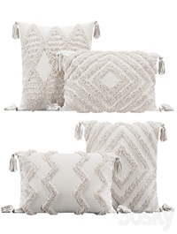 Pillows with fur geometric patterns