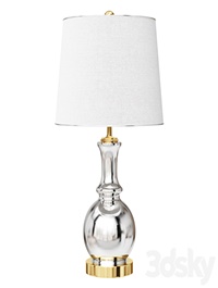 Lavelle 25 in. Mercury Silver/Brass Gold Glass Table Lamp (Set of 2)