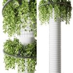 Column with hanging plants (epipremnum)