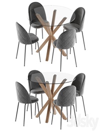 La forma table Arya & Mystere chair dining set 3