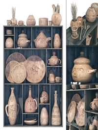 Dishes clay pattern n1 / Rack Clay crockery with patterns
