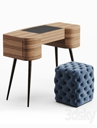 Porada Micol dressing table and Alcide pouf
