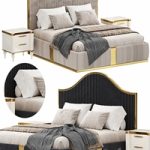 Modern Italian golden luxury bed by Lamoderno