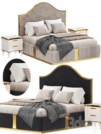 Modern Italian golden luxury bed by Lamoderno