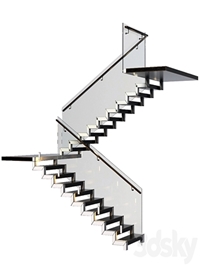 Stairs made of granite, metal and glass with illumination Astro 7481 Borgo 43