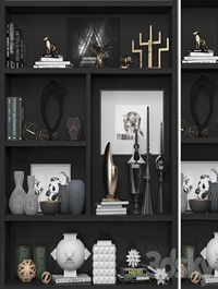 Bookcase with books, decor and figurines 11
