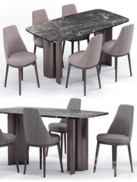 Lucylle dining chair and Gullwing table - Lema