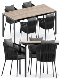 Porto Dining Chair by burkedecor and Illum table by Tribu