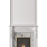 White Fireplace in a classic style. Fireplace in classic style