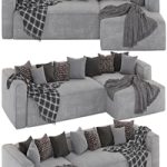 3-seater Blok sofa with right chaise longue