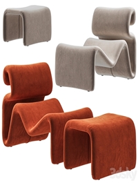 Artilleriet - Etcetera (Fabric Lounge Chair and Footstool)