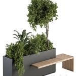 Urban Furniture / Plant Box with Bench – Set 28