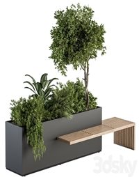 Urban Furniture / Plant Box with Bench - Set 28