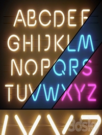Light modules. Set 06. Neon Alphabet